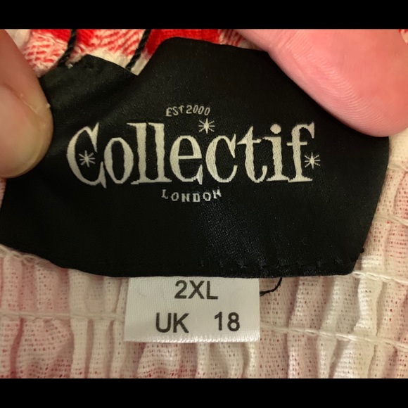 FINAL PRICE Collectif Mainline Lottie Vintage Gingham Top XXL - Picture 5 of 6